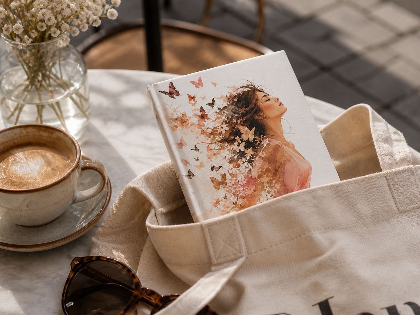 Butterfly Dream Hardcover Journal – 5x7 Sketchbook Notebook with Matte Cover, 128 Blank Pages (90gsm)