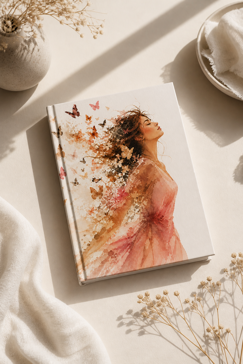 Butterfly Dream Hardcover Journal – 5x7 Sketchbook Notebook with Matte Cover, 128 Blank Pages (90gsm)