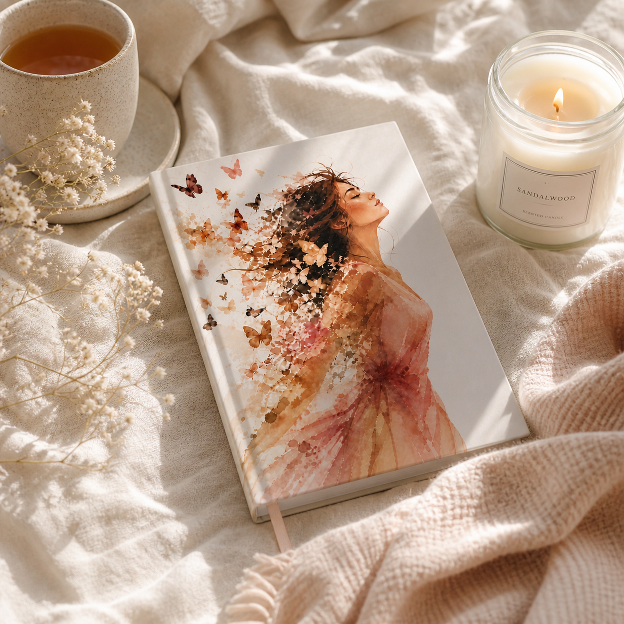 Butterfly Dream Hardcover Journal – 5x7 Sketchbook Notebook with Matte Cover, 128 Blank Pages (90gsm)