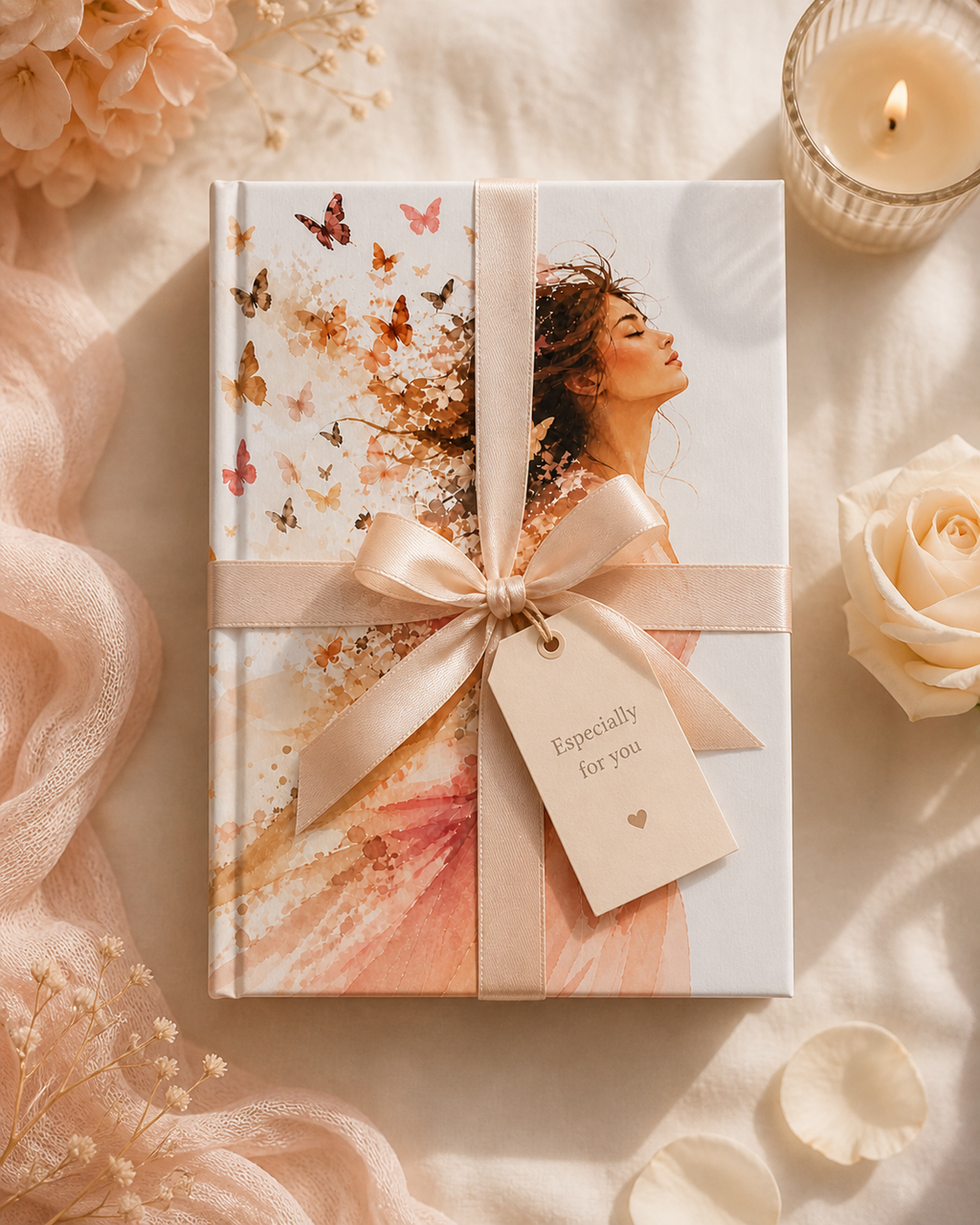Butterfly Dream Hardcover Journal – 5x7 Sketchbook Notebook with Matte Cover, 128 Blank Pages (90gsm)