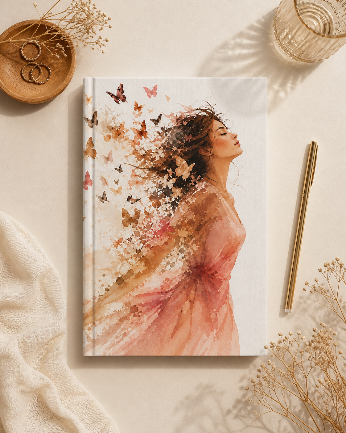 Butterfly Dream Hardcover Journal – 5x7 Sketchbook Notebook with Matte Cover, 128 Blank Pages (90gsm)